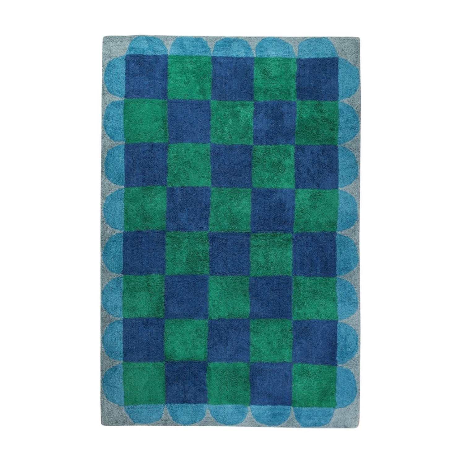 Tapis en coton recyclé à carreaux Eleanor