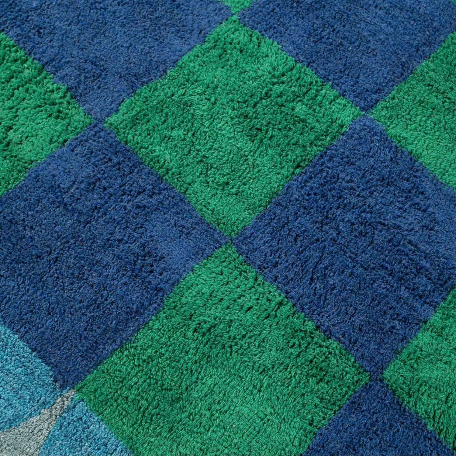 Tapis en coton recyclé à carreaux Eleanor