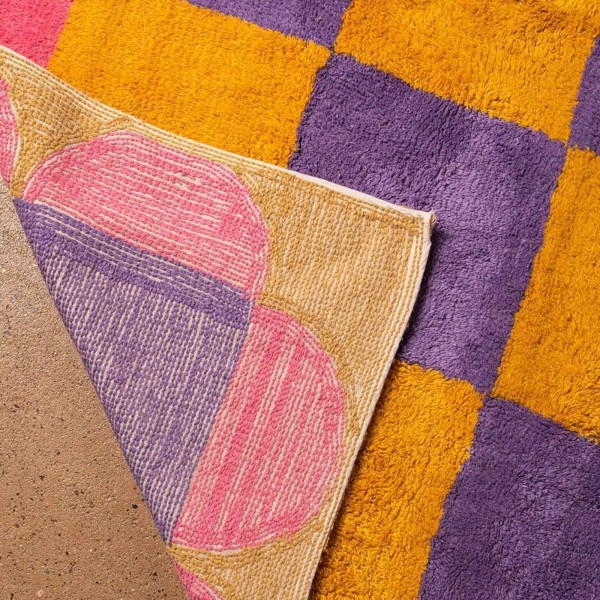 Tapis en coton recyclé à carreaux Mallow