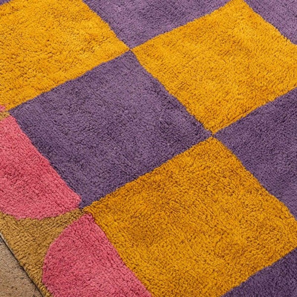 Tapis en coton recyclé à carreaux Mallow