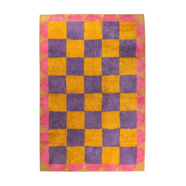 Tapis en coton recyclé à carreaux Mallow