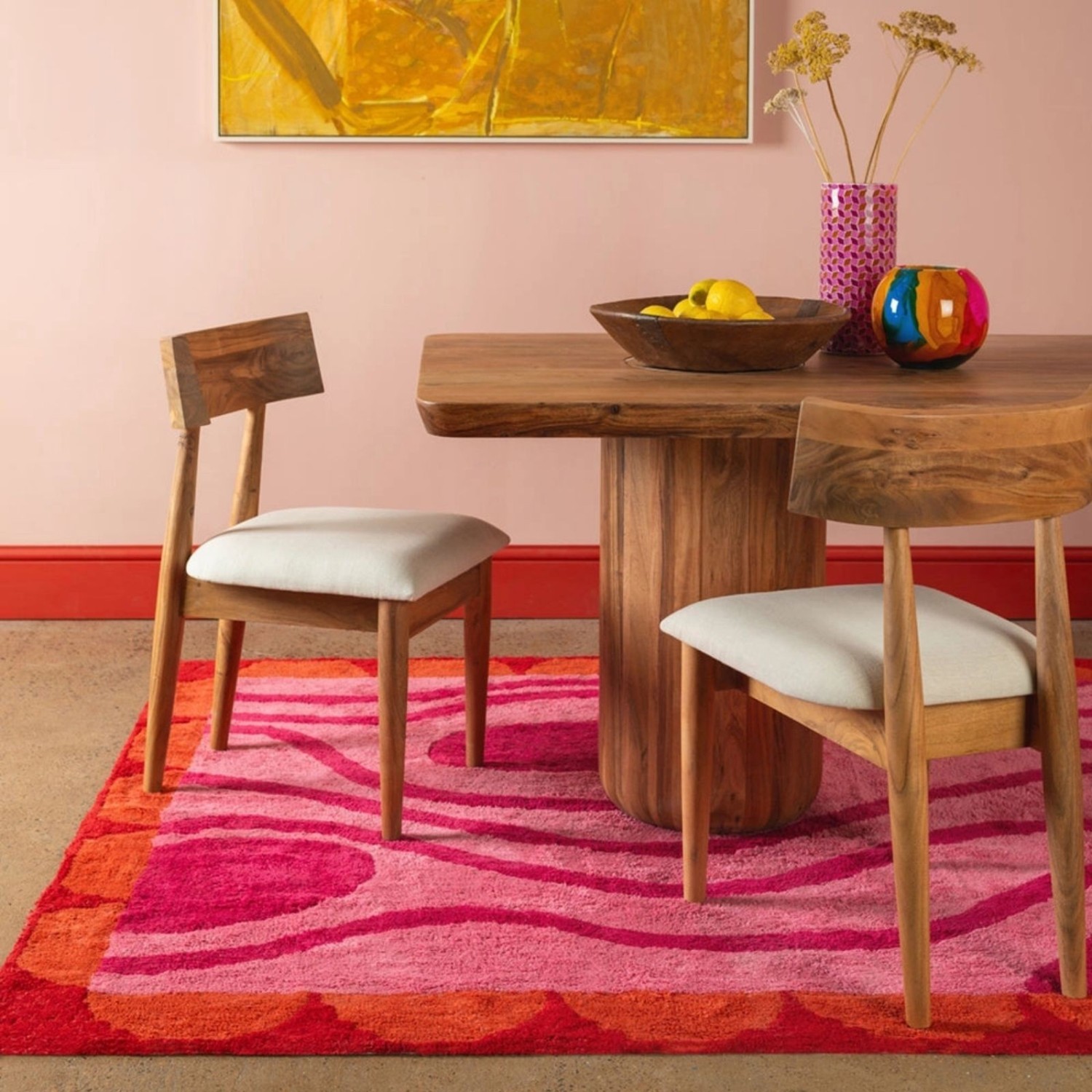 Tapis en coton recyclé abstrait Delphine