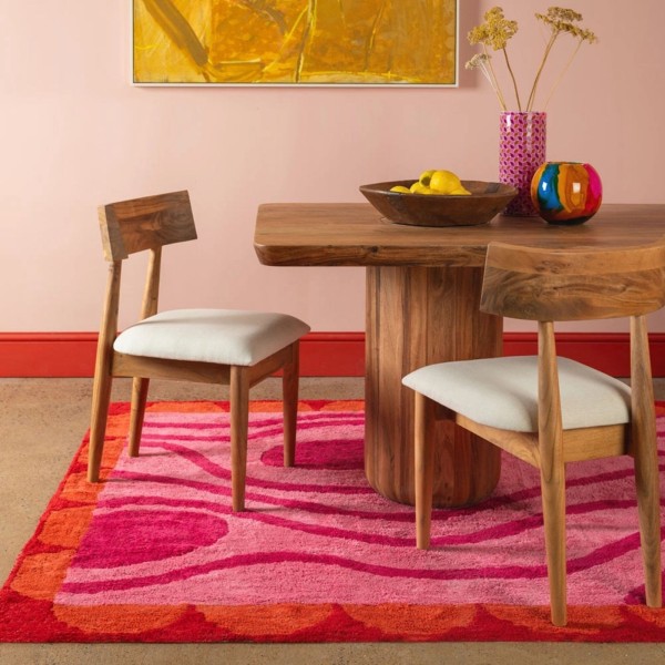 Tapis en coton recyclé abstrait Delphine