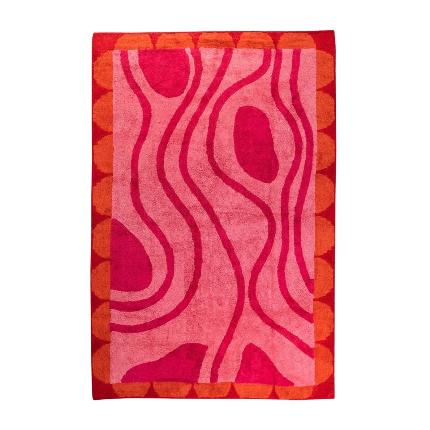 Tapis en coton recyclé abstrait Delphine
