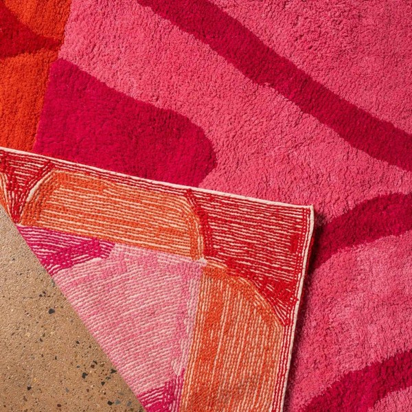 Tapis en coton recyclé abstrait Delphine