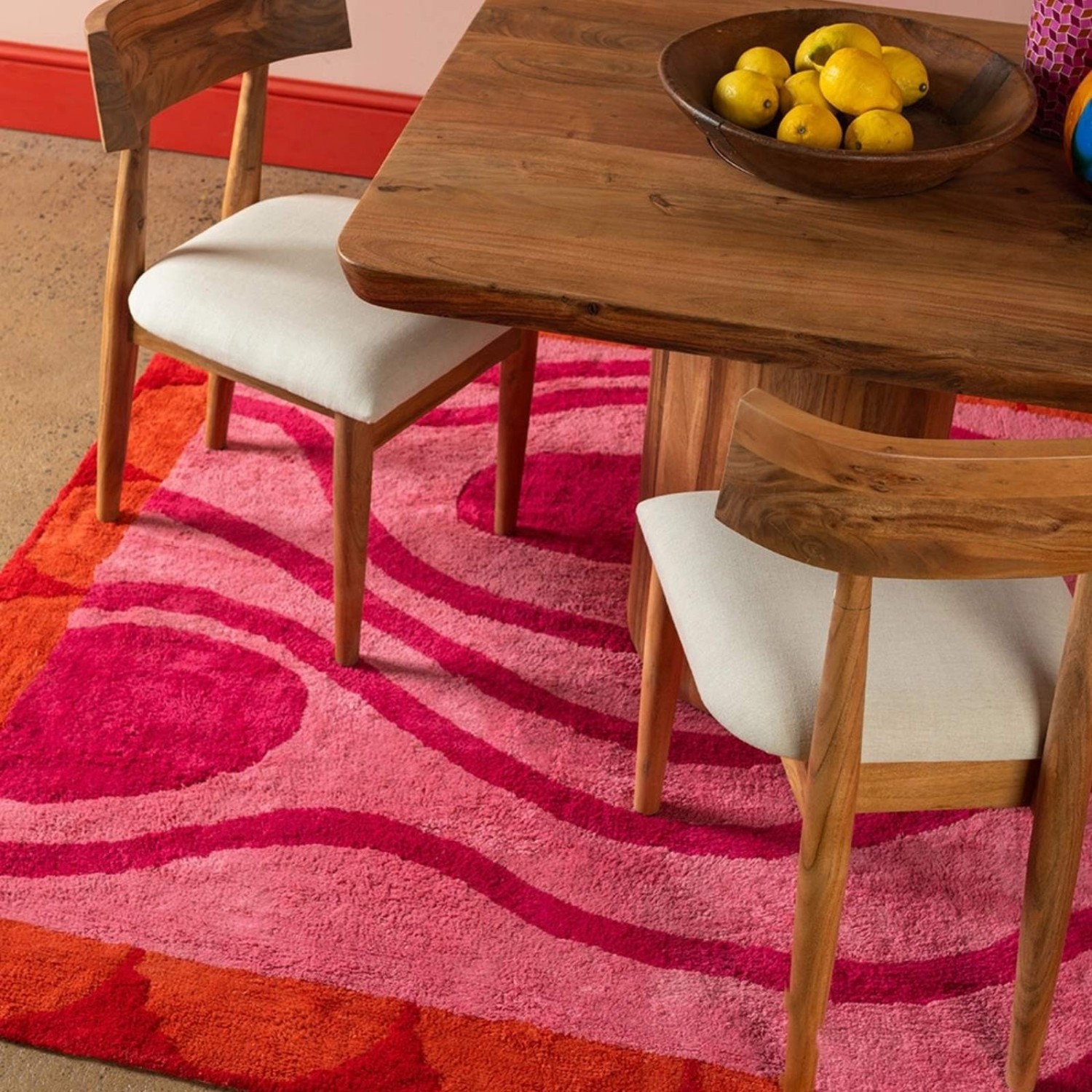 Tapis en coton recyclé abstrait Delphine