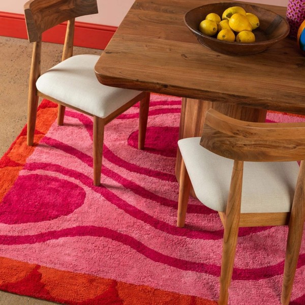 Tapis en coton recyclé abstrait Delphine