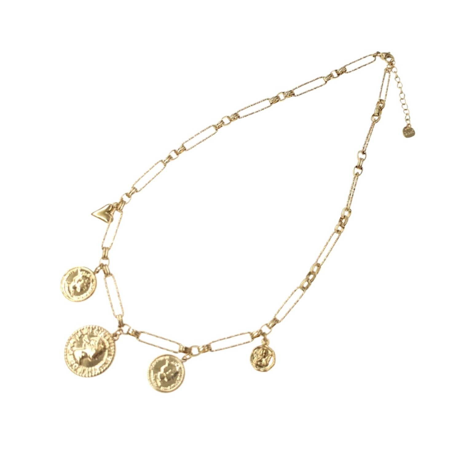 Collier chaîne doré médailles Aka