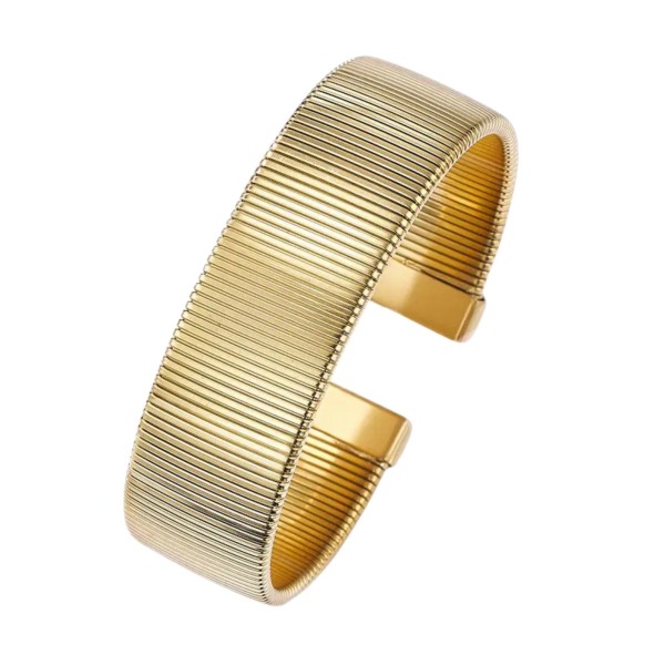 Bracelet jonc doré texturé