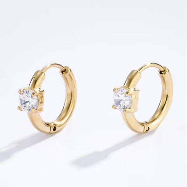 Petites boucles d’oreilles anneaux strass