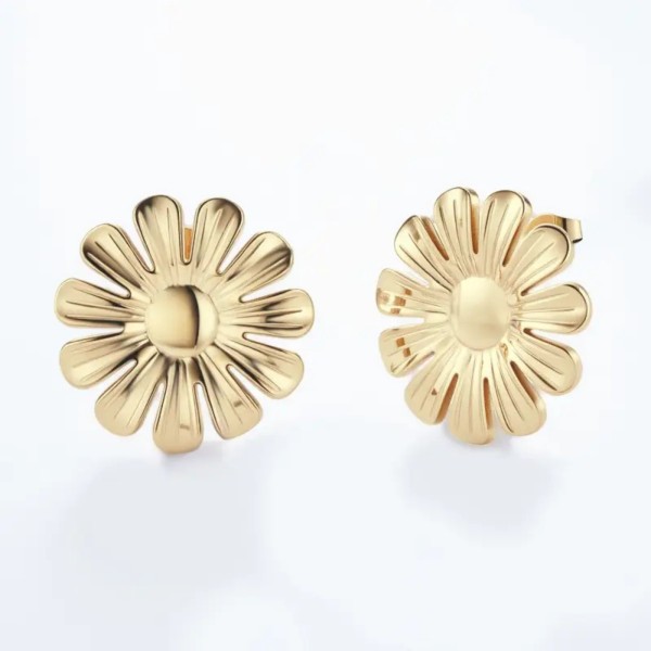 Boucles d’oreilles fleur dorée
