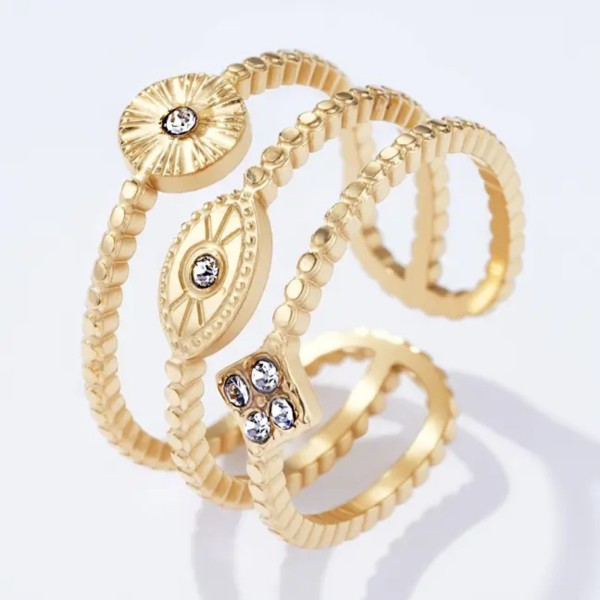 Bague Multi Anneaux Astra Dorée