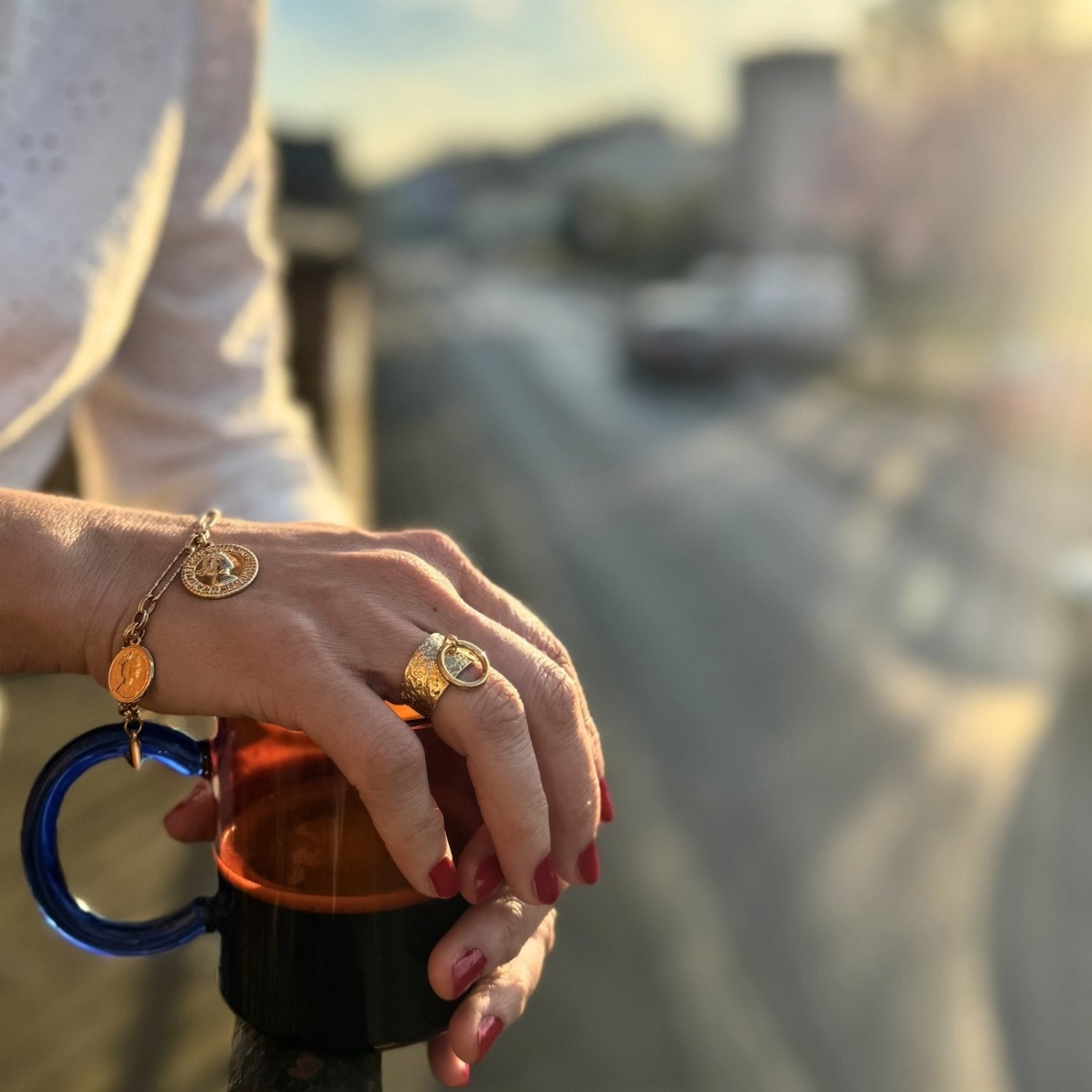 Bague Médaille Céleste Dorée