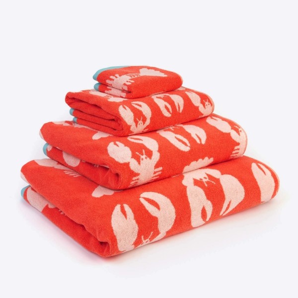 Serviettes en coton biologique homard