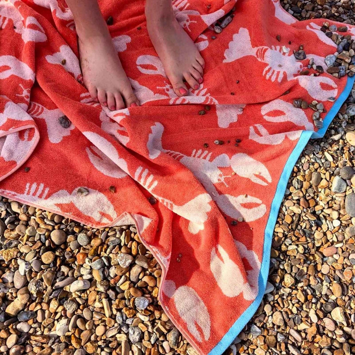 Serviettes en coton biologique homard
