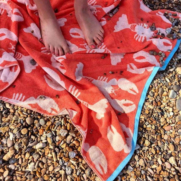 Serviettes en coton biologique homard