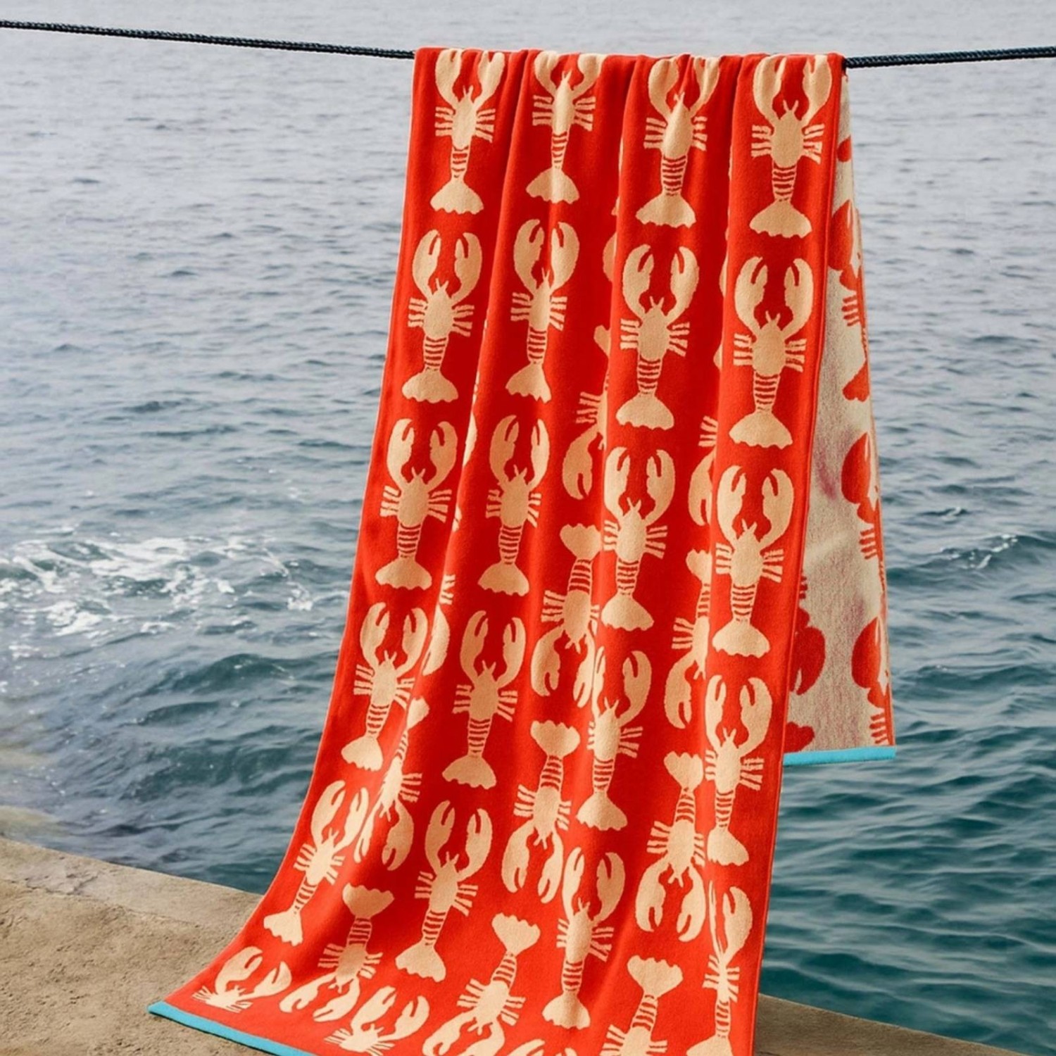 Serviettes en coton biologique homard