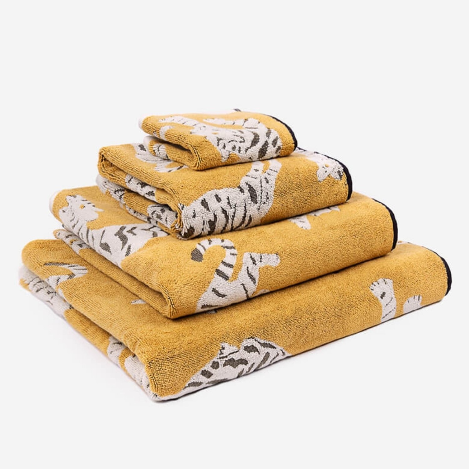 Serviettes coton biologique tigres