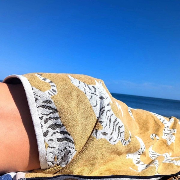 Serviettes coton biologique tigres