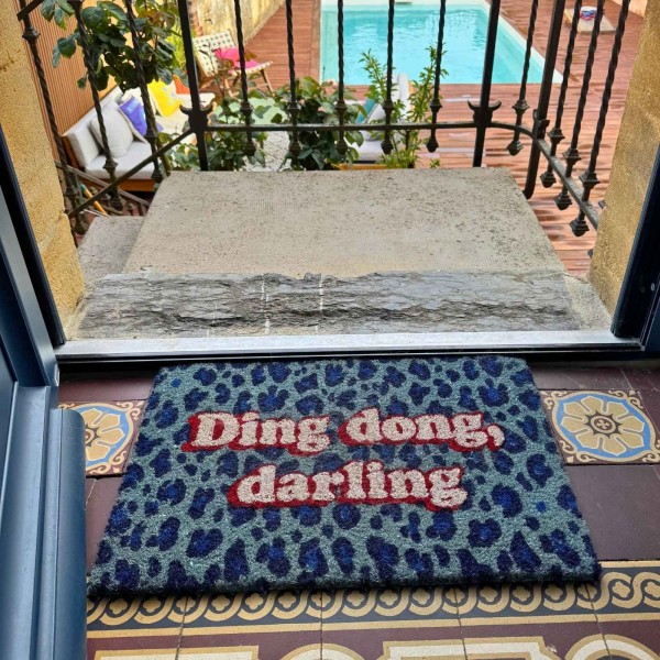 Paillasson coloré Ding Dong, Darling