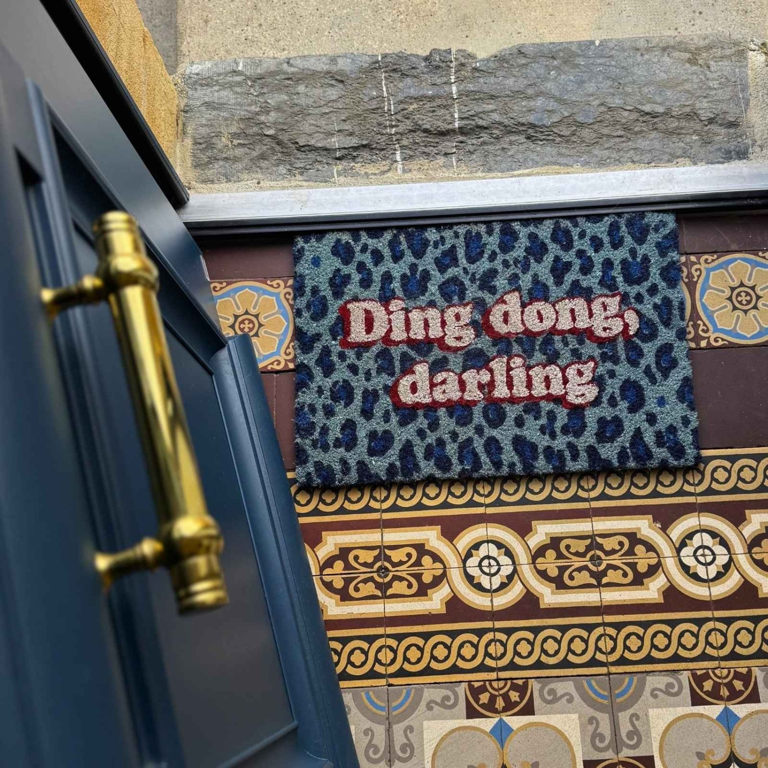 Paillasson coloré Ding Dong, Darling