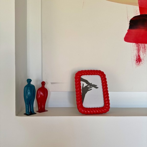 Cadre photo rouge torsadé