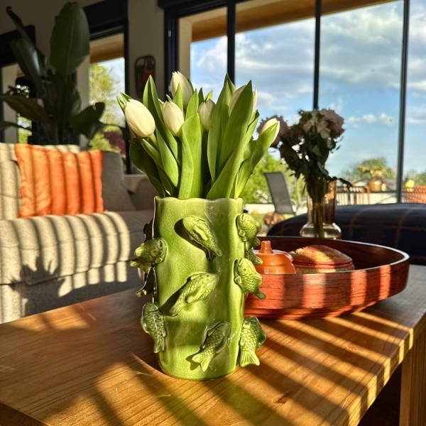 Vase Poisson Vert