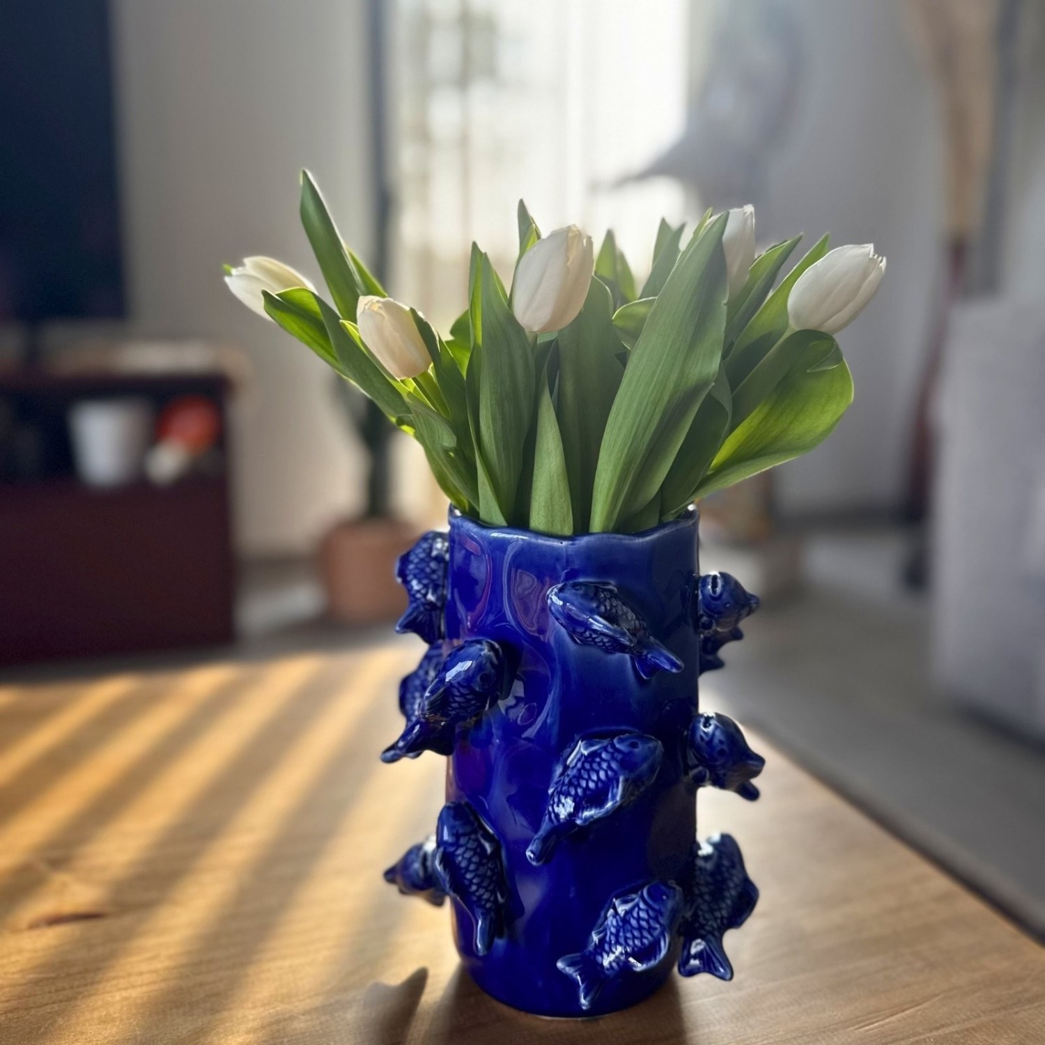 Vase Poisson Bleu