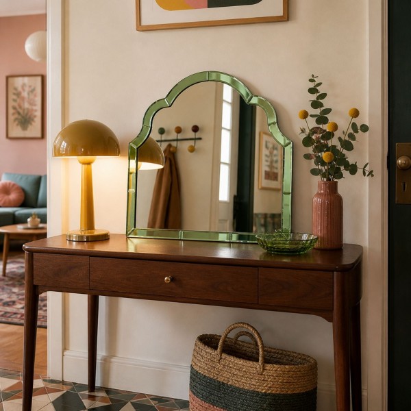 Miroir mural vert « Venus » en verre