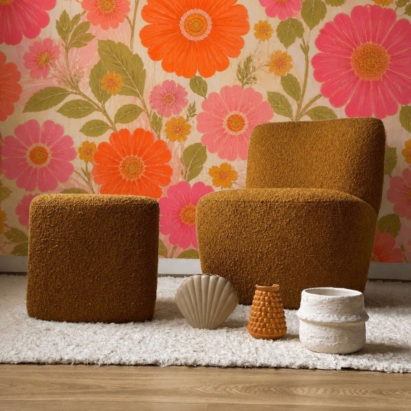 Tabouret Eve Bouclette Ocre