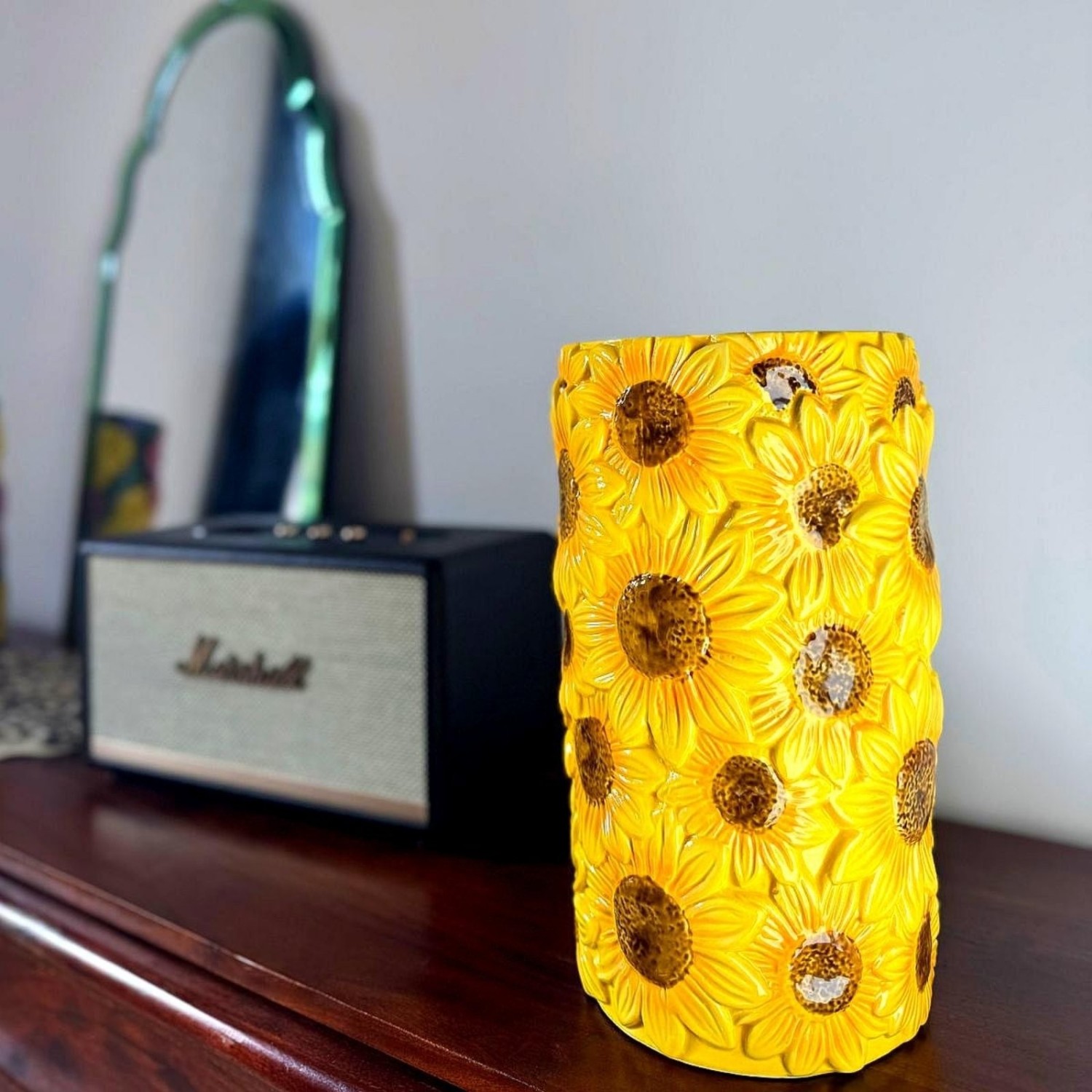 Vase en céramique tournesols