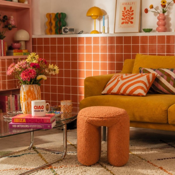 Tabouret Vincent Teddy Ocre