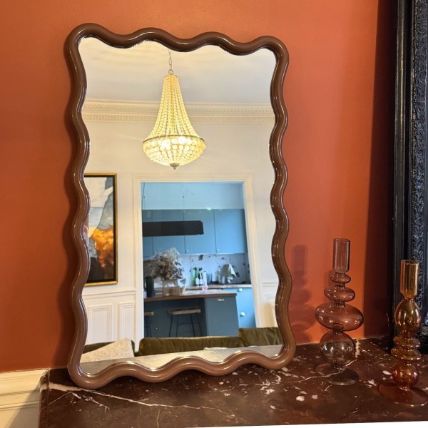 Miroir Ondulé Marron