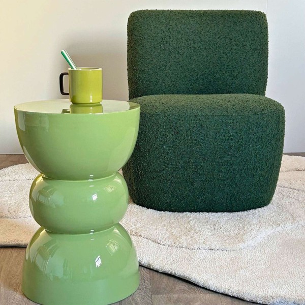 Fauteuil Eve Bouclette Vert Foncé