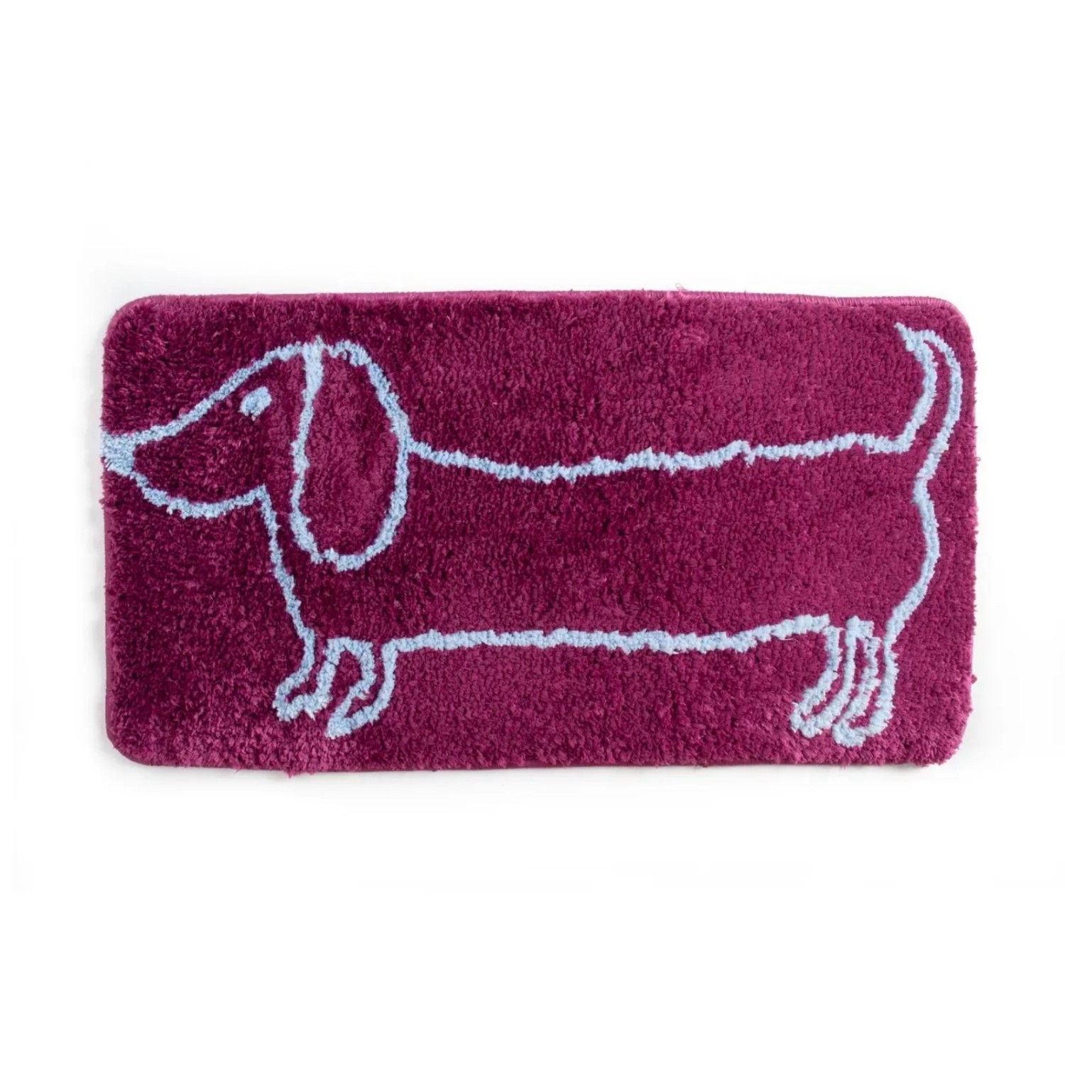 Tapis de bain teckel violet