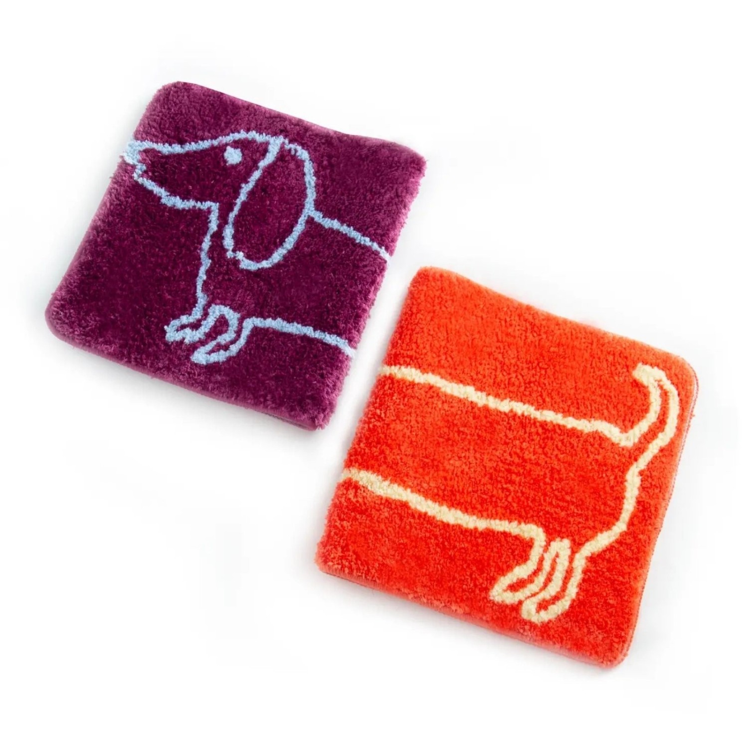Tapis de bain teckel violet
